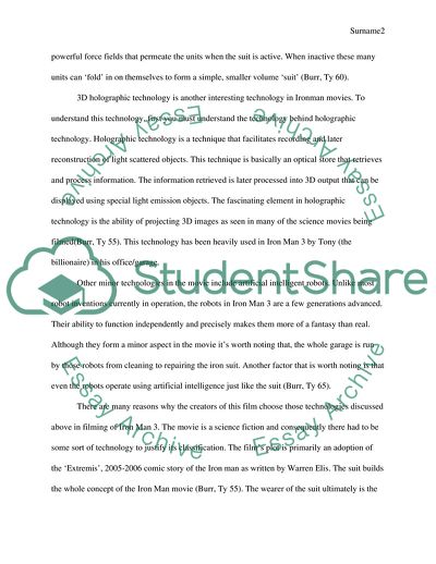 Contained Technologies in Iron Man Movie