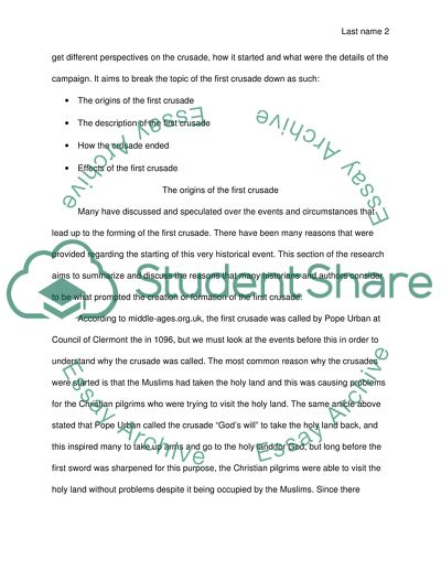 The history of the first crusade