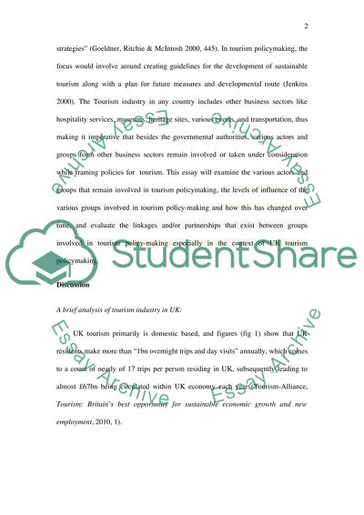 The Analysis of The UK Tourism Sector