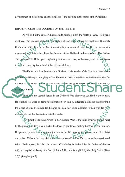 The Importance of the Doctrine of the Trinity for the Christian Faith