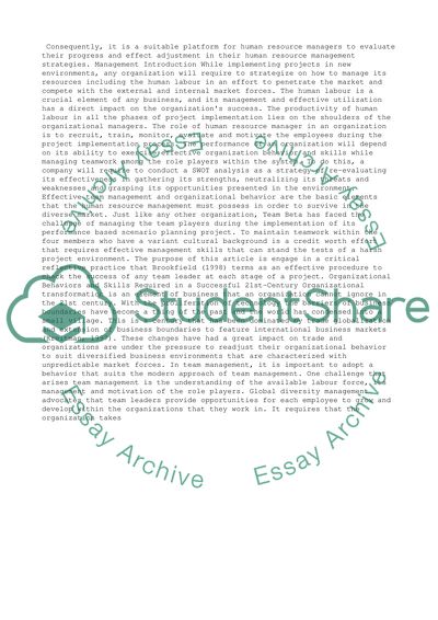 Final Project Reflective Paper - Team Beta