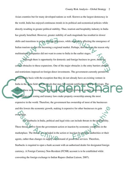 Tourism Industry in India and Prospects for Starbucks