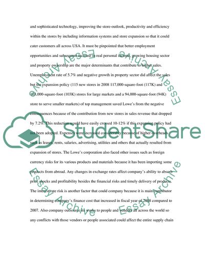 Lowes Corporation as the Retail Business