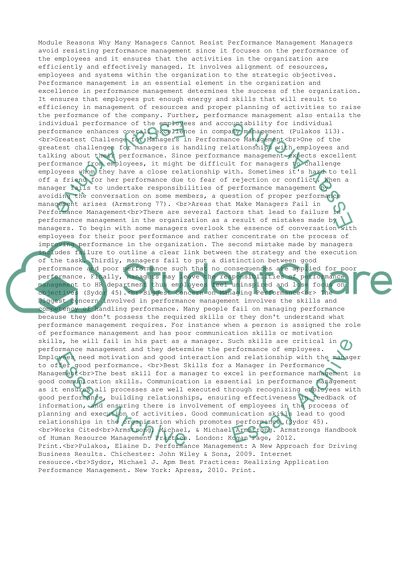 Reasons Why Many Managers Cannot Resist Performance Management