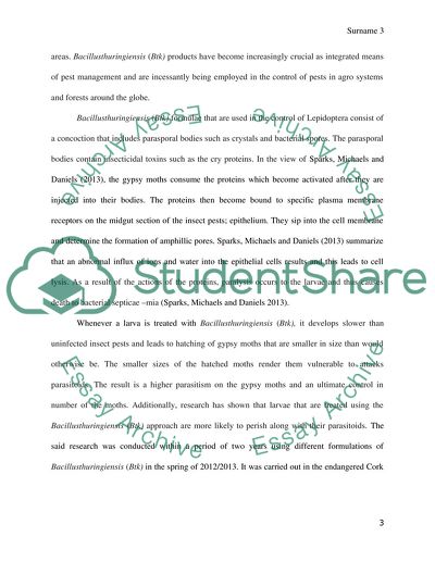 Bacillusthuringiensis and Gypsy Moth