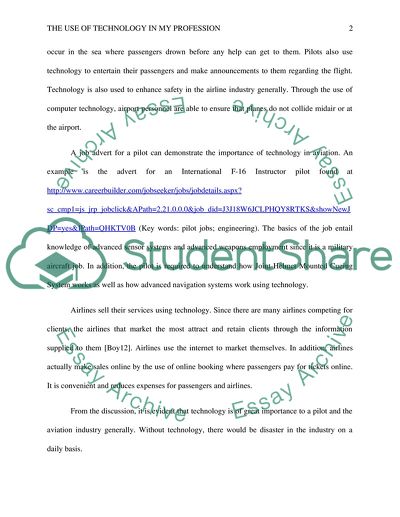 Use of Technology In Your Chosen Profession