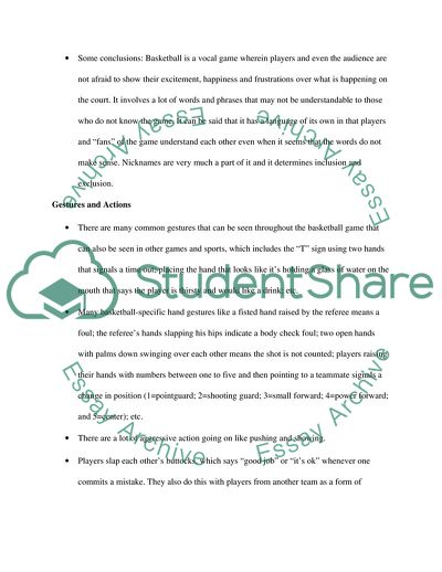 Characteristics of Basketball Team