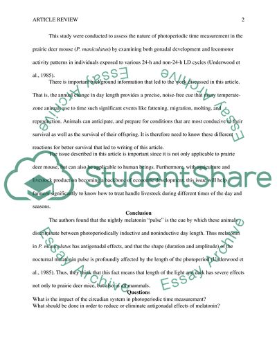 Photoperiodic Time Measurement in the Male Deer Mouse by Underwood