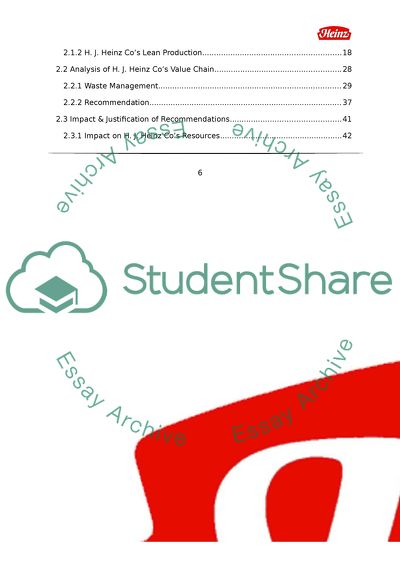 Operations Management - HJ Heinz Co