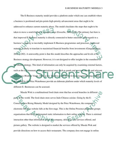 E-Business Maturity Models