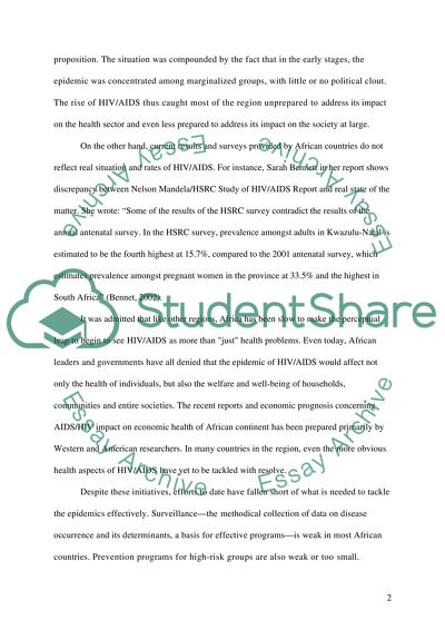 Sexual Health: Africas Response to HIV-AIDS