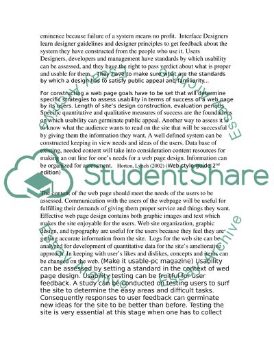 Testing Usability of Web Page