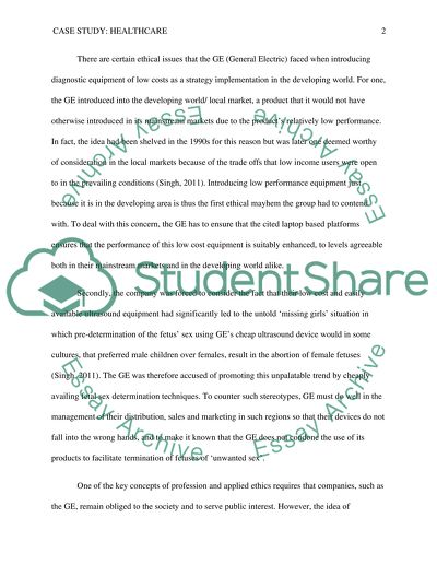 Case Study 2: GE Healthcare (B): A CSR Dilemma