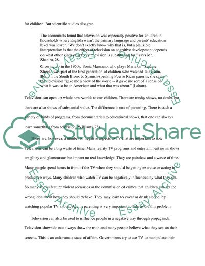 The positive and negative influences has televisions had on your society