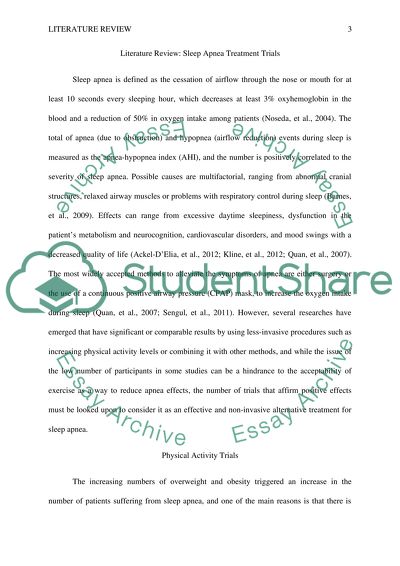 Sleep Apnea Treatment Trials