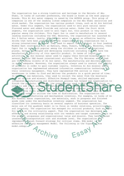 Supply Chain Project: Al-Ain Water