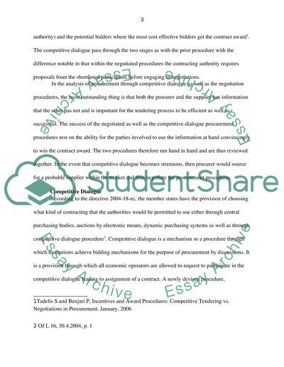 COMPETITIVE DIALOGUE AND THE NEGOTIATED PROCEDURES