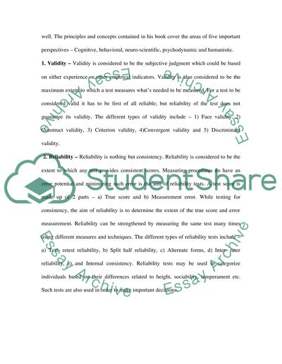 Personality assesment