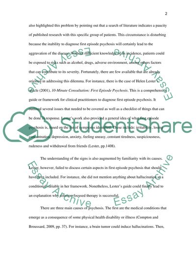 Solution-Focused Therapy and First Episode Psychosis