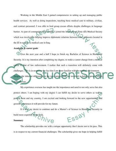 The Scholarship in Career and Future Goals