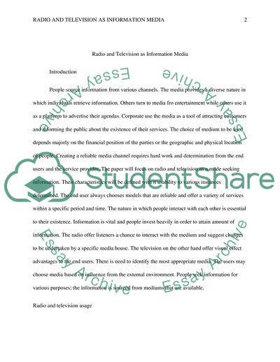 Radio and Television as Information Media