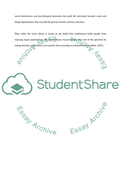 Strain and Control Theories