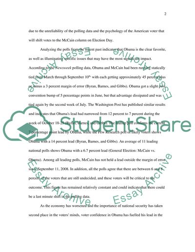 Election 2008: Political Prognostication