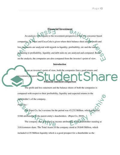 Report -- financial investment