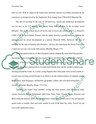 Epoch of the Grand Tour