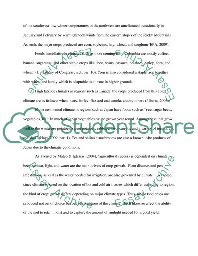 Introduction to Geography - Food and Climate