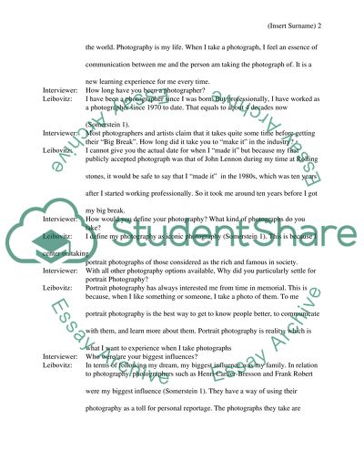 Portrait photographer interview