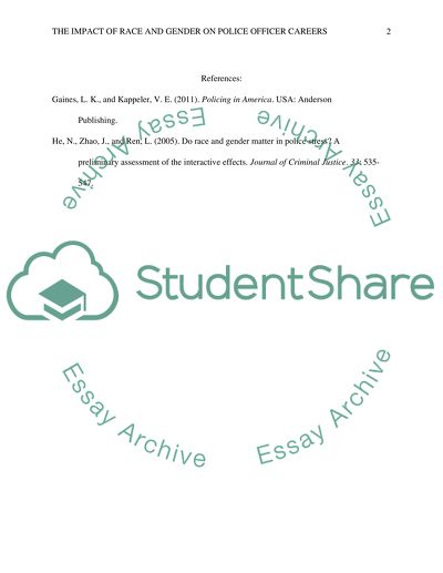 32. Describe the impact of race and gender on police officer careers.Sport