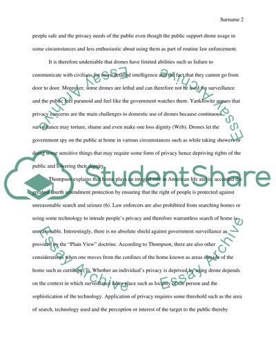 Drones for Domestic Video Surveillance