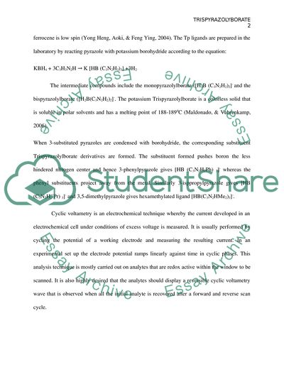 Synthesis of Tris Pyrazolylborate