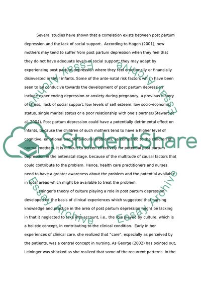 Racial Cultural Perceptions Associated with PPD