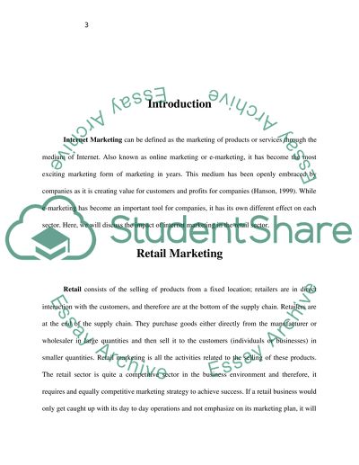 The Impact of Internet Marketing in Retailing