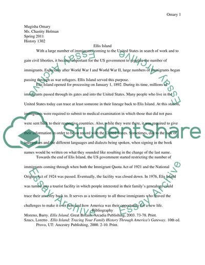 Summary on ellis island