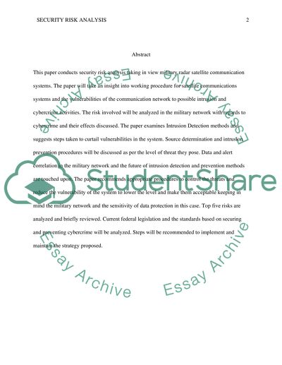Security Risk Analysis for Intrusion Detection and Prevention of Cybercrime