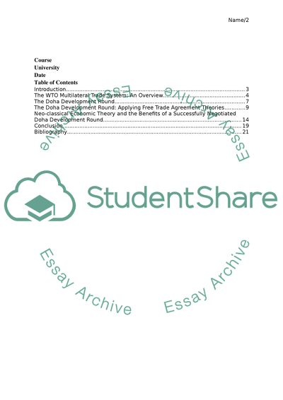 The Doha Development Round