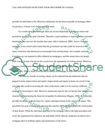 Tax Advantages on Buying Your Own Home in Canada