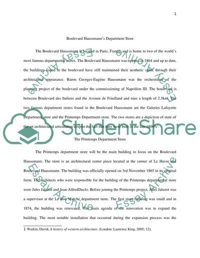 Boulevard Haussmans Department Store and Boulevard des Capuciness Opera House