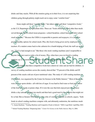 The Increasing of Vending Machine Regulation in Public Schools