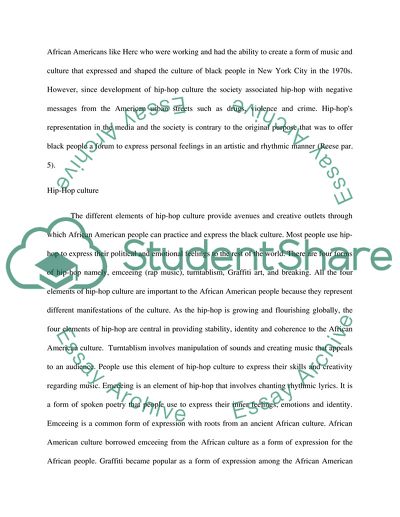 Hip-Hop as an Integral Part of African- American Culture