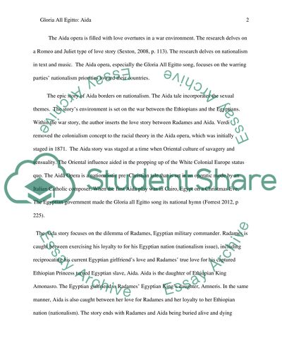 Discussion of Gloria allEgitto from Aida