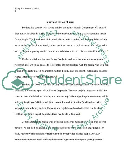 Equity and the Law of Trusts