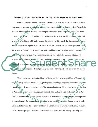 EVALUATING A WEBSITE AS A SOURCE FOR LEARNING HISTORY