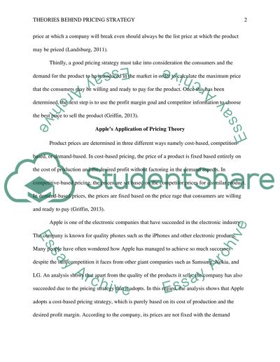 Theories behind Pricing Strategy As Applied By Apple Company