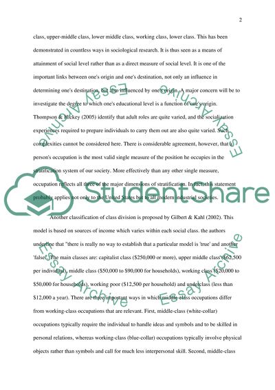 Models of Social Stratification