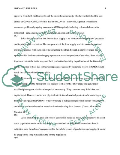 Canadian And World Issues- GMO and the Bee