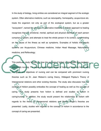 The Concept of Holism in Nursing